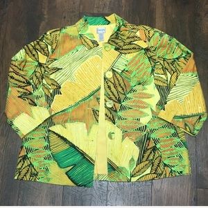 Chico’s Fully Lined Tropical Print Jacket